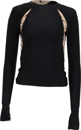 Marine Serre Tied Back Long Sleeve in Black Polyamide