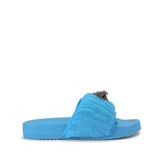 Kurt Geiger Mens Eagle Puff Slide Sandals - Blue Fabric - Size UK 11