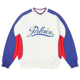 Palace Star Script Crewneck Sweatshirt White P26CS008