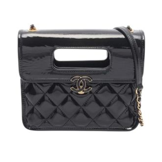 Chanel Pre-owned Patent Leather Shoulder Bag - Dames - Pre-owned - Zwart - Maat: ONE Size Leer