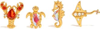 Girls Crew Seas Set of 4 Stud Earrings in Gold at Nordstrom