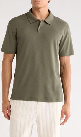 Vince Mesh Knit Polo in Coulter Green at Nordstrom, Size Xx-Large