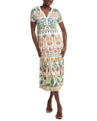 Johnny Was The Janie Favorite Tiered Henley Knit Midi Dress