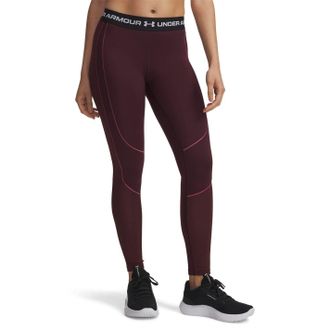 Under Armour Womens Textured Shapewear Leggings in Dark Maroon - Red - Size 14 UK