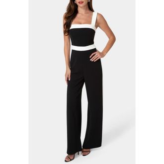 Bebe Colorblock Jumpsuit in Black White at Nordstrom Rack, Size Medium
