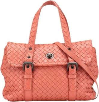 Bottega Veneta Pre-owned Handbags, female, Orange, Size: ONE SIZE Pre-owned Leather Handbag