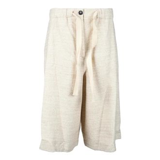 Semicouture Katoenmix Korte Broek - Dames - Korte Broeken - Beige - S - Katoen - Korte Broeken