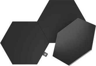 Nanoleaf Shapes Ultra Black Hexagon Expansion Pack, 3 Esagoni led Aggiuntivi rgbw - Applique da Parete Interno Modulari, Luci Led 16M Colori WiFi, Funziona