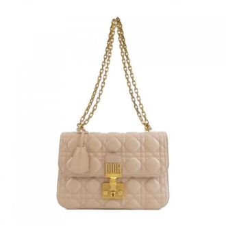 Dior Pre-owned Dioraddict Lamb Shoulder Bag - Dames - Pre-owned - Roze - Maat: ONE Size Leer