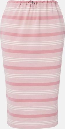 Prada Gonna a tubino in piqu&eacute; di cotone a righe