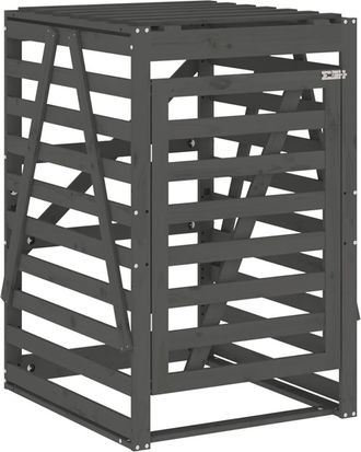 vidaXL Vidaxl - Cobertizo Para Cubos De Basura Madera Pino Gris 84x90x128,5 Cm