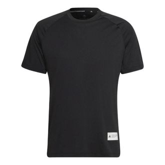 adidas Mens adidas Tep Tee Logo Round Neck Pullover Sports Gym Short Sleeve Black T-Shirt HC4212