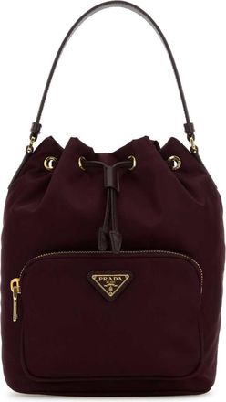 Prada Burgundy Drawstring Bucket Bbag