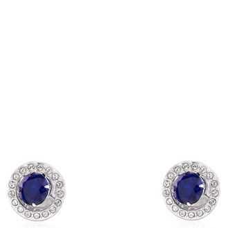 Swarovski Ladies Rhodium Plated Sparkling Dance Dial Up Stud Pierced Earrings