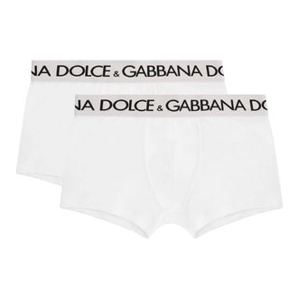 Dolce & Gabbana Underpants, male, White, XL, Cotton Boxers Set Elastic Waistband
