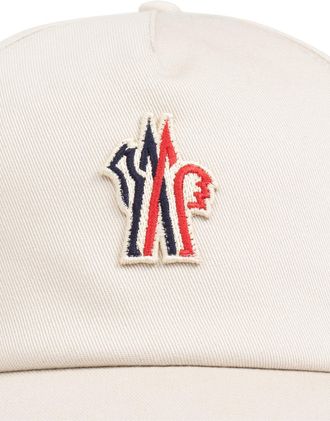 Moncler Mens Grenoble Logo Patch Baseball Cap Beige Accessories > Beanies & Hats