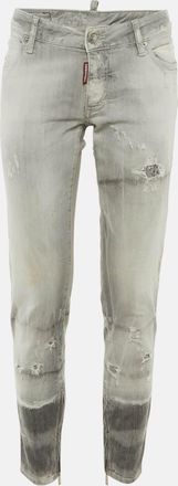 Dsquared2 Grey Denim Medium Waist Skinny Jeans M/waist 33