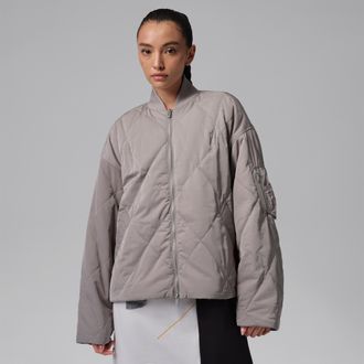 Nike Jordan Womens Jordan Flight Quilted Renegade Jacket in Grey | IF1050-016