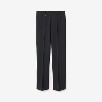 Burberry Wool Blend Tailored Trousers, Size: 42