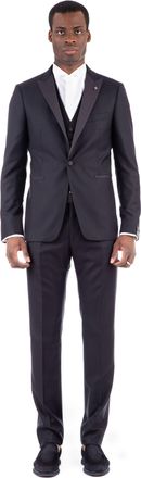 Tagliatore Wool-Silk Suit with Vest Bruce Line