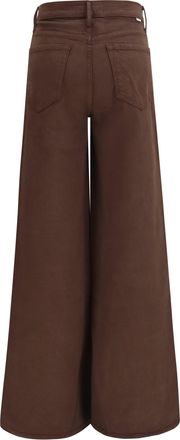 Mother Womens The Undercover Sneak Jeans Chocolate Brown Cotton
