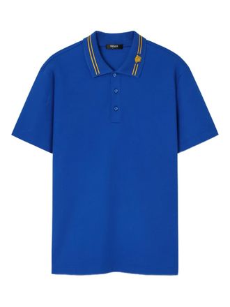 Versace Medusa-embroidery polo shirt - Blue