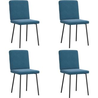 vidaXL Sillas De Comedor 4 Unidades Terciopelo Azul Vidaxl