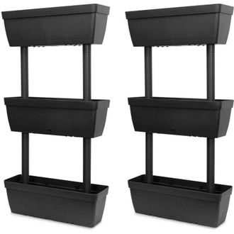vidaXL Cajas De Flores De Jard&iacute;n 6 Pcs 100 Cm Antracita