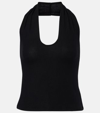 Leset Lauren halterneck jersey top