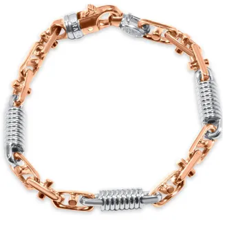 Pompeii3 Mens Link 14k Gold (52gram) or Platinum (84gram) 7mm Bracelet 8.75
