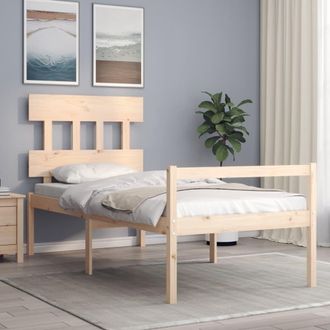 vidaXL Vidaxl Letto Per Anziani Con Testiera Single In Legno Massello