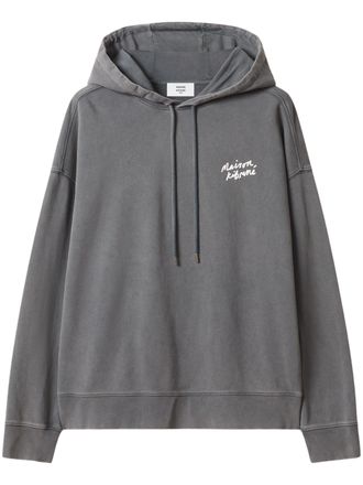 Maison Kitsun&eacute; Faded Oversize Hoodie with Artistic Handwritten Detail
