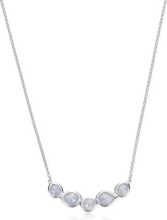 Monica Vinader Siren Mini Nugget Cluster Necklace in Silver/Blue Lace Agate at Nordstrom Rack, Size 18 In