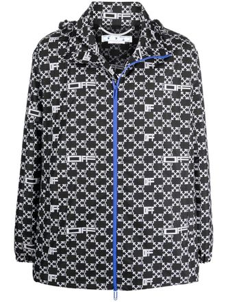 Off-white Giacca a vento con logo - Nero