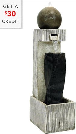 Sunnydaze Modern Vogue Outdoor Water Fountain 35In Garden Water Feature W/Led With $30 Credit