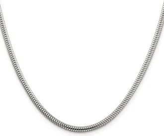 Diamond2Deal Sterling Silver 3mm Round Snake Chain Necklace