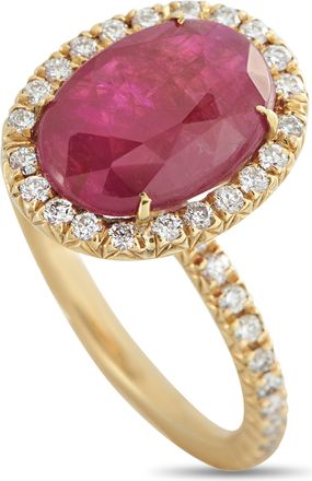 Luxury Bazaar 18K Yellow Gold 0.27ct Diamond and Ruby Ring MF26-050726