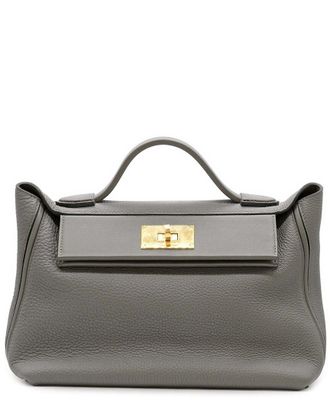 Herm&egrave;s Grey Leather 24/24 Etain Togo Bag - 10S (Authentic Pre-Loved)