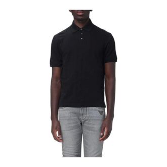 Emporio Armani Polo de punto jacquard con micro &aacute;guila integral - Tops - Hombre - Negro - S