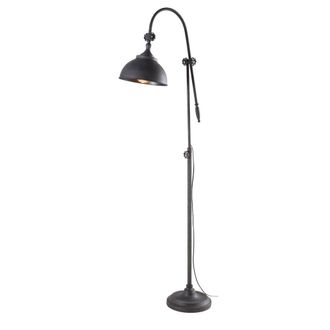 Maisons du monde L&aacute;mpara de pie industrial de hierro forjado negro, H168