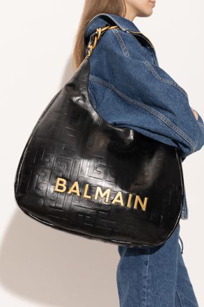 Balmain Shoulder Bag 1945 Soft, Womens, Black