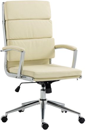 Clp Clp - Silla De Oficina Cleveland Simil Cuero Crema