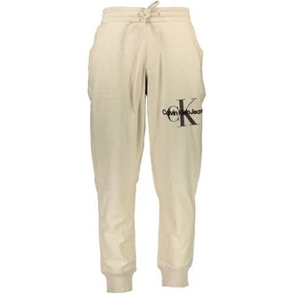 Calvin Klein Mens Logo Jogger Casual Pants - Ivory Cotton - Size X-Large
