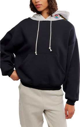 Free People Final Call Patch Hoodie in Black at Nordstrom, Size X-Small