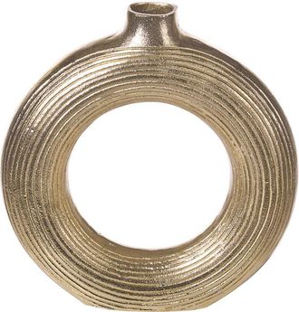 Beliani Figura De Metal Dorado 40 Cm Jarr&oacute;n Aspecto Envejecido Moderno Glamour Comal