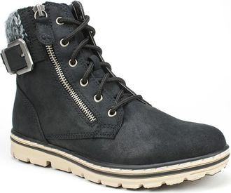 White Mountain Kelsie Lace-Up Boot in Black/fabric at Nordstrom Rack, Size 6.5