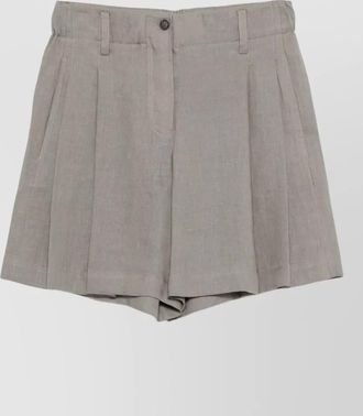 Brunello Cucinelli linen pleated tailored shorts