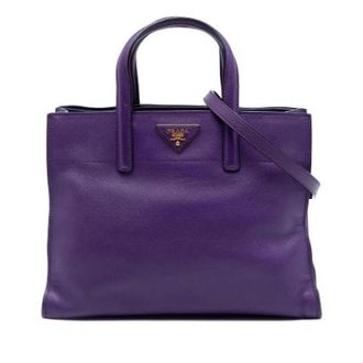 Prada Pre-owned Handbags, female, Purple, Size: ONE SIZE Pre-owned Saffiano Satchel