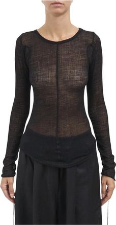 Andrea Ya'aqov Maglia Girocollo in Lana - Dames - Ronde hals truien - Zwart - S - Wol - Truien & Vesten