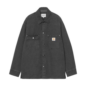 Carhartt Work in Progress Carhartt Wip, Denim Jackets, male, Gray, Size: L Prrish Shirt Jacket